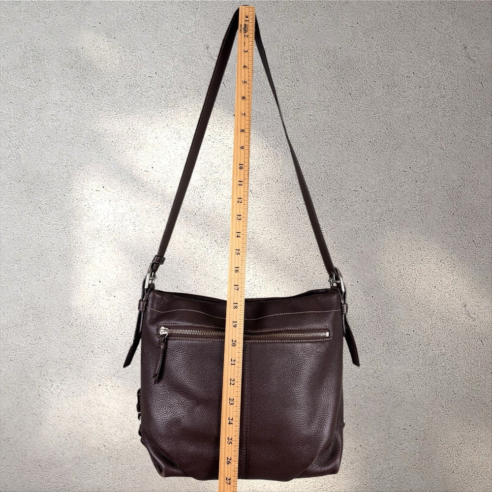 Coach F15064 Brown Pebbled Leather Slouchy Hobo Shoulder Crossbody Bag - Picture 9 of 10